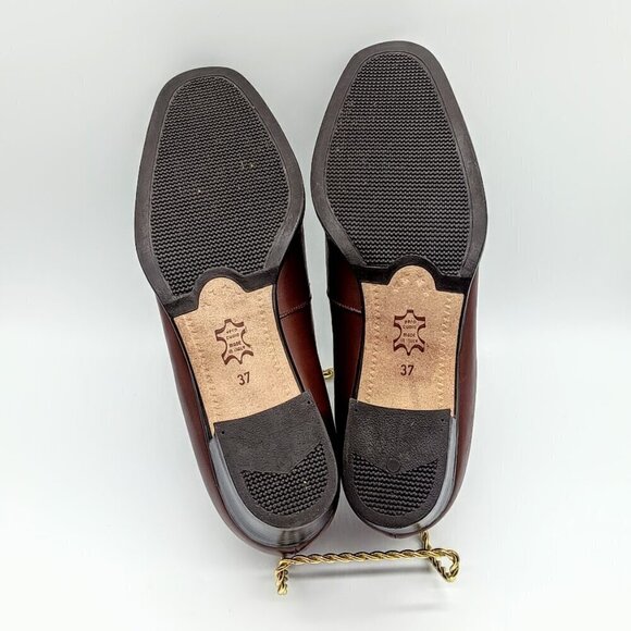 Quoddy Classic Cognac Brown Italian Leather Horsebit Loafers - 37 - Picture 7 of 8